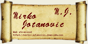 Mirko Jotanović vizit kartica